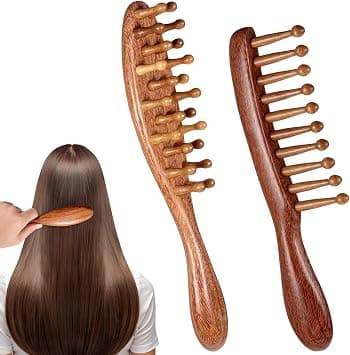 PINKE 2Pcs Loc Comb for Dreads, Golden Sandalwood Lock Combs with Wide Teeth for Scalp Massage, Gentle Detangling on Hair, Massage Comb Comfort Grip Handle for Hair Styling on Amazon.ae - Price Tracker