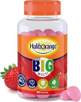 Haliborange Big Multivitamin | High-Potency Formula with Vitamin A, Vitamin D, Calcium | 90 Chewable Tablets | Strawberry Flavor | Daily Nutritional Support for Adults and Kids on Amazon.ae - Price Tracker