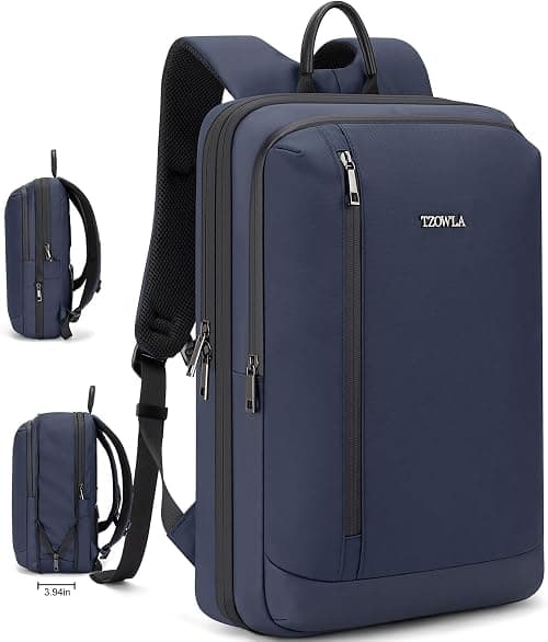 Tzowla Business Laptop Backpack for Men Professional,Slim Waterproof Backpacks for Travel/Work/Office/College with USB/Type C Charging Port,Lightweight Expandable Bag Fit 17.3 Inch Notebook على Amazon.ae - متتبع الأسعار