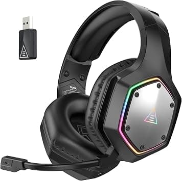 EKSA Wireless Headset for PC PS4 PS5 Computer - 7.1 Surround Sound, AI Intelligent Noise Cancelling Microphone(ENC), Low Latency 2.4G USB Dongle, 36 Hour Battery, Game/Music Mode, RGB Light on Amazon - Best Deal Finder