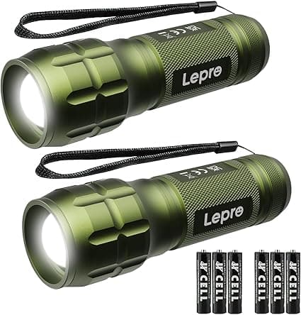 Lepro LED Torch Battery Powered, Small Bright Flashlight, Adjustable Focus, Water Resistant Pocket Torch, Lightweight Hand Torch for Power Cut, Camping, Dog Walking, for Kid Dad Men, Green 2 Packs on Amazon.ae - Price Tracker