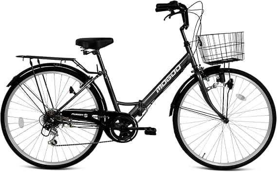 MOGOO FUSION Adult Folding Bike 24/26 inch Wheels 6 Speed Shimano City Bike for Men Women with Basket, Caliper Brakes, Foldable Durable Steel Frame, Dynamo Light, Adjustable Seat on Amazon.ae - Price Tracker