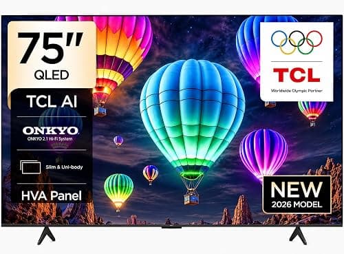 TCL 75T69D Television 75 Inch Smart TV 4K Premium QLED Colorful Quantum Crystal HDR 10+ Gaming Google TV, Dolby Vision Atmos, DTS Virtual:X, MEMC, Game Master with Slim Design (2026 Model) on Amazon.ae - Price Tracker