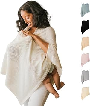 Gold Mamas Breathable Nursing Cover Up for Breastfeeding - Privacy Nursing Covers - Newborn Essentials Must Haves - Improved Ponchy - Sand on Amazon.ae - Price Tracker