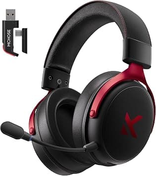 MCHOSE V9 PRO Wireless Gaming Headset 7.1 Surround Sound for PS5 PS4 PC SWITCH TOPSPEED Gaming Headphones, Noise Canceling Mic, 250Hr Battery, Low 15ms Latency, Lightweight, BT 5.3 FPS Games Black&Red on Amazon - Best Deal Finder