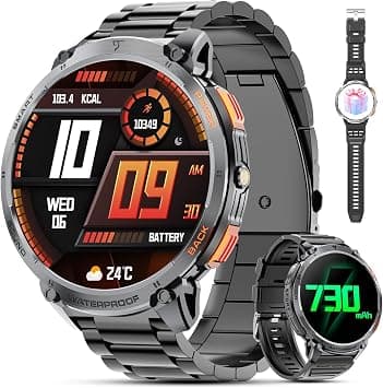 Military Smartwatch for Men with Bluetooth calls, 1.85" HD Display, 730 mAh Battery, IP68 Fitness tracker with LED flashlight,24/7 Heart Rate, Sleep Monitoring,With Android and iOS on Amazon.ae - Price Tracker