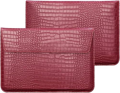 PU Leather Flap Style Case Bag Laptop Sleeve for MacBook Air 13.6 inch 2026-2022 M5 A3449 M4 A3240 M3 A3113 M2 A2681 Air 13 2018-2021 M1 A2337 A2179 Notebook Bag for Mac Pro 13 2016-2022,Red على Amazon.ae - متتبع الأسعار