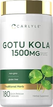 Carlyle Gotu Kola Capsules 1500mg | 180 Count | Non-GMO, Gluten Free | Traditional Herb Extract on Amazon.ae - Price Tracker
