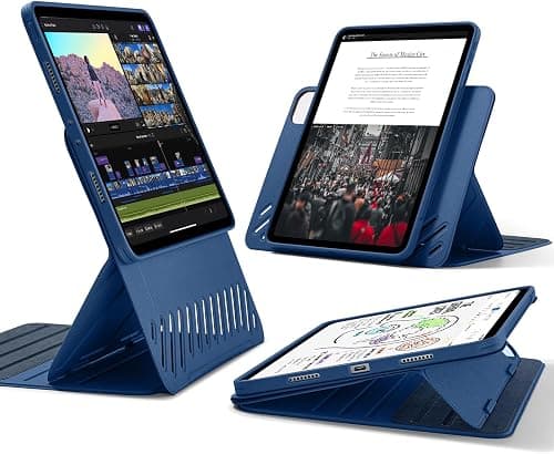ESR for iPad Pro 11 Inch Case (2022/2021/2020/2018, 4th/3rd/2nd/1st Generation), Removable Magnetic Cover, Adjustable Portrait/Landscape Stand with Raised Display View, 9 Standing Angles, Blue | Removable magnetic cover, adjustable portrait / landscape stand with raised display view, 9 standing angles on Amazon.ae - Price Tracker