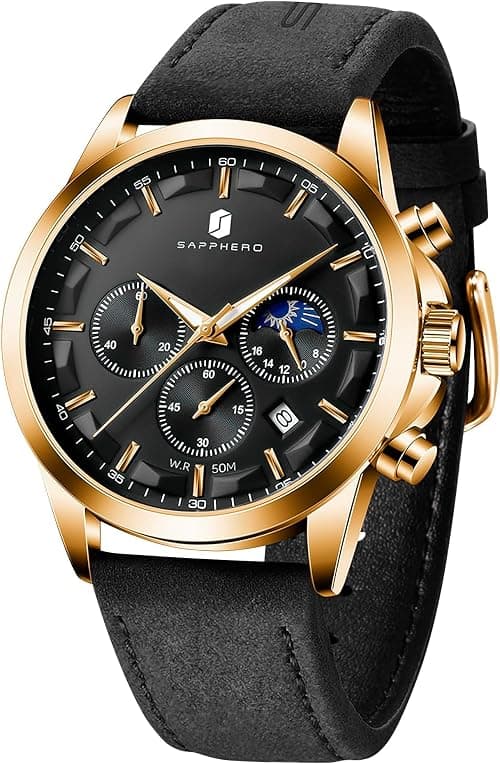 BY BENYAR Mens Watches Multifunction Chronograph Date Quartz Watch for Men Black Analog Wrist Watch Gift for Men Casual Business على Amazon.ae - متتبع الأسعار