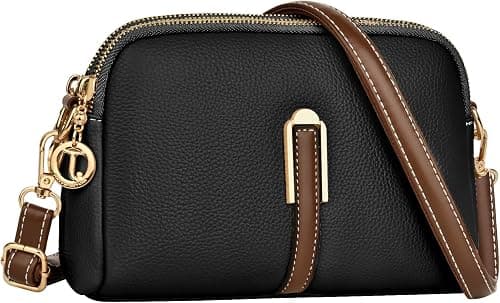 Crossbody Bag for Women, Leather Handbag & Shoulder Bag with Adjustable Wide Strap, Chain Strap & 2 Slot Card Holder, Camera Cross Body Bag for Lady Girl Travel Shopping Daily Use, Black on Amazon.ae - Price Tracker
