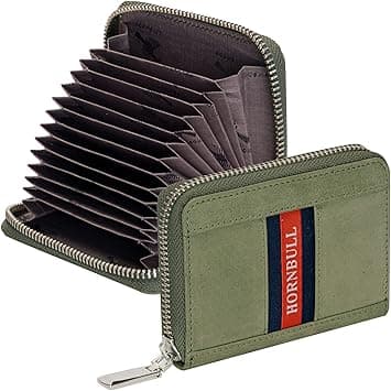 HORNBULL Steve RFID Blocking Leather Wallet for Men | Vertical Credit Debit Card Holder, Gren, 2 x 9 x 12 cm, Zip Around Wallet on Amazon.ae - Price Tracker