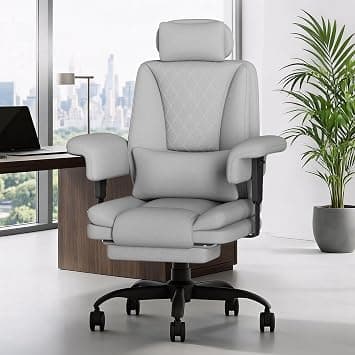 Gaming Chair, High Back Executive Office Chair for Home with Footrest and Lumbar Support, Adjustable Height Farbic Computer Chairs, Wide Seat Desk Chair for Work, Comfy, Recliner, Grey on Amazon.ae - Price Tracker