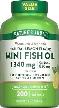 Nature's Truth Fish Oil Omega 3 | 1340 mg | 200 Mini Softgels | Burpless Lemon Flavor Pills | Non-GMO & Gluten Free Supplement on Amazon.ae - Price Tracker
