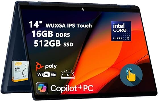 HP OmniBook X Flip 2-in-1 Laptop | 14" WUXGA IPS Touch | Intel Core Ultra 5 226V | 16GB DDR5 512GB SSD | AI PC for Creator Designer Business Professional Win11 w/DLCA Accessory on Amazon.ae - Price Tracker
