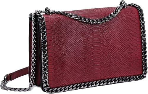 Women's Chain Shoulder Bag - Snake Leather Quilted Flap Shoulder Bag - Python Quilted Pattern Evening Bag Pochette Chain Bag - Women Fashionable Handbag Trendy Bag on Amazon.ae - Price Tracker