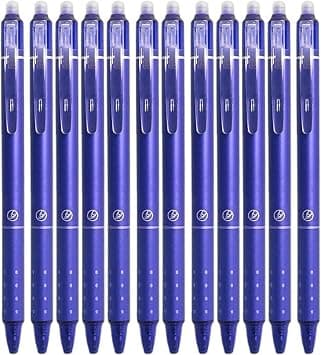 12Pcs Erasable Gel Ink Pens - Retractable Pens 0.5mm Blue Ink Smooth Writing Pen Office Supplies School Office Pen for Women Men Girls Boys (Blue Ink) on Amazon.sa - Price Tracker