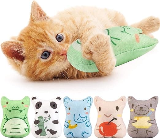 Sunscreen 5 Pack Catnip Toys, Catnip Toy Pillow, Interactive Catnip Filled Kitten Toy, Plush Cat Chew Toys, Realistic Cute, Soft and Durable, Suitable for Cat Chew Toy, Animal Shapes on Amazon.ae - Price Tracker