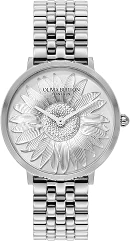 Olivia Burton Womens Sunflower Quartz Basic, Silver, One Size - Amazon.ae Price Tracker
