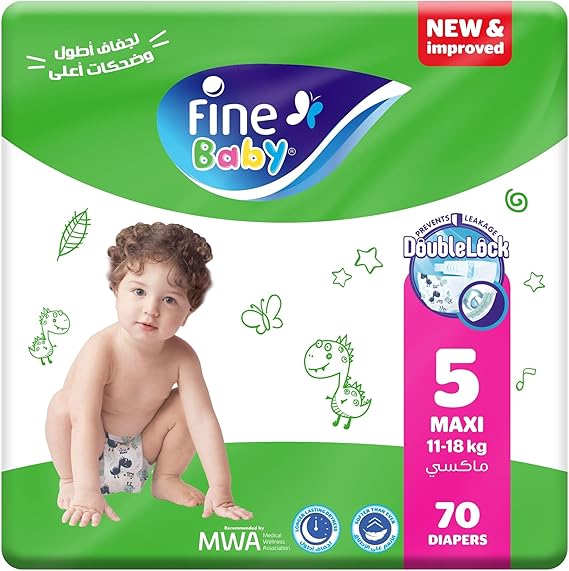 Fine Baby Diapers, Size 5, Maxi, 11-18 kg, 70 Diaper on Amazon.ae - Price Tracker