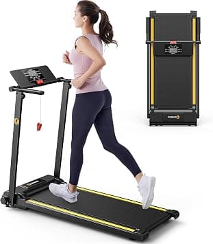 UREVO Foldable Treadmill with Desk Workstation, Walking Pad Treadmills for Home Office, 40 * 105 cm Large Running Belt, Quiet Under Desk Walking Jogging Machine with Remote Control LED Display, 120 kg on Amazon - Best Deal Finder