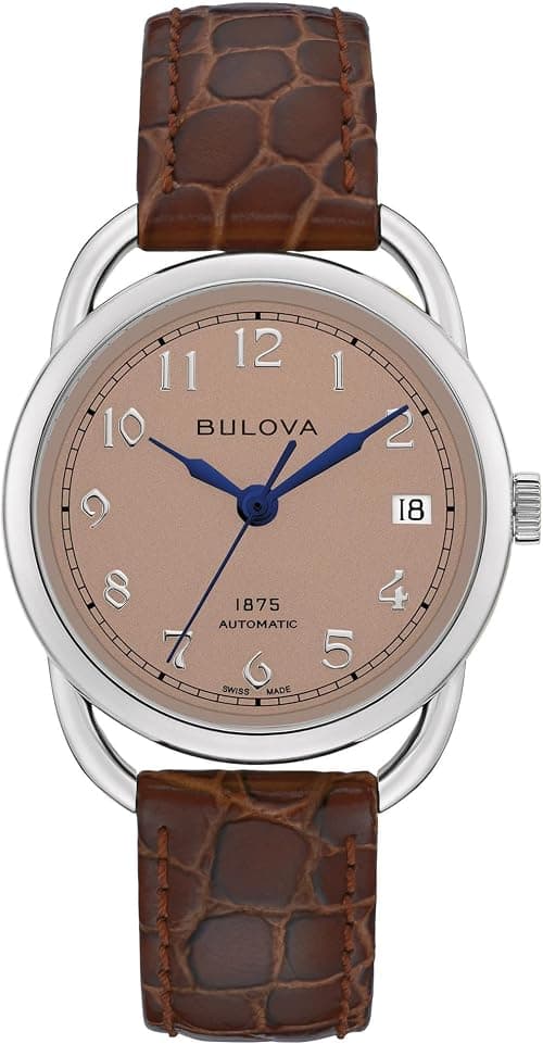 Bulova Ladies' Joseph Commodore Limited Edition Automatic Brown Leather Watch | 34.4mm | 96M154 on Amazon.ae - Price Tracker