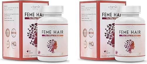Feme Hair Growth Supplement – Advanced Formula with Biotin, Iron, Zinc & Amino Acids for Stronger, Thicker Hair & Nourished Scalp – 2-Month Supply on Amazon.ae - Price Tracker