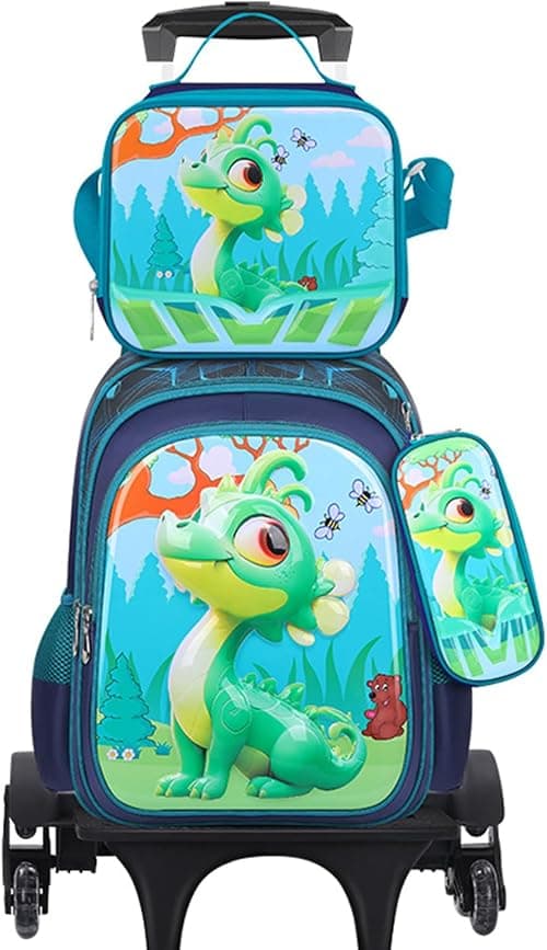 Kids Rolling Backpack Luggage with Wheels, Unisex Child Toddler Unicorn Roller School Bag with Pencil Case, Lunch Bag, Girls Boys Bookbag Travel Suitcase on Amazon.ae - Price Tracker