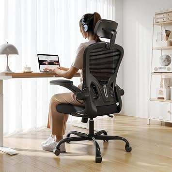 Synorla Desk Chair Ergonomic Office Chair with 330LBS Capacity, High Back Computer Chairs for Long Hours Comfortable, 360° Rolling Swivel Office Chairs for Home with Adjustable Lumbar Support, Black on Amazon.ae - Price Tracker