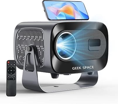 Portable Projector, 4K Supported 1080P HD 200" Display, Auto Keystone & Focus, Zoom, 5G WiFi 6, 12000 Lumens, Compatible with Smartphone/Laptop/PC/& More for Home Theater & Outdoor Use on Amazon.ae - Price Tracker