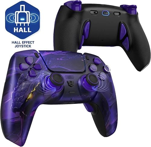 HEXGAMING PHANTOM Pro Controller with 4 Remappable Buttons, 6 Remapping Profiles, 8 Interchangeable Analog Stick, and Adjustable Triggers Compatible with ps5, PC, Mobile - Hall Effect Orochi على Amazon.sa - متتبع الأسعار