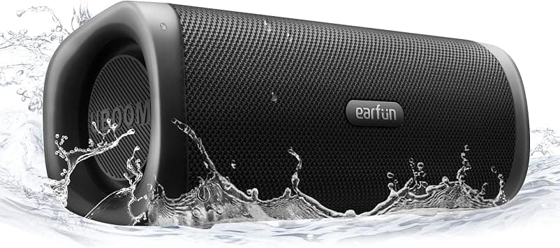 EarFun UBOOM L Portable Speaker, 28W Loud Stereo Sound, Rich Bass, IP67 Waterproof & Dustproof, Dual Pairing, Built-in Mic, Low Latency, Wireless Speaker for Party, Indoor & Outdoor, Black على Amazon.ae - متتبع الأسعار