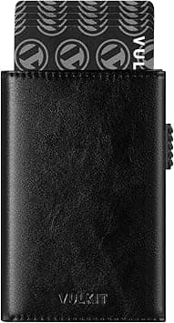 VULKIT Men's Card Holder Wallet Pop Up Wallet Magnetic Closure RFID Blocking Tri-fold Leather Wallet on Amazon.ae - Price Tracker