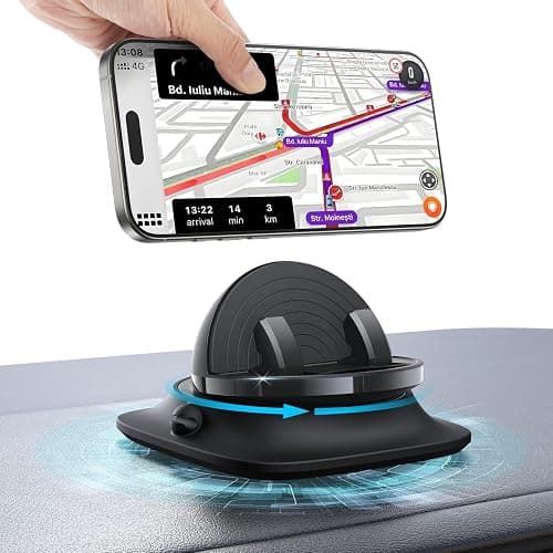 360°Rotating Car Phone Holder Mount 2025 Updated, Adjustable Spring Dashboard Cell Phone Holder, Front Rear Adjustable Phone Holders for Your Car for iPhone 16 Pro Max, All Smartphones- Black on Amazon.ae - Price Tracker