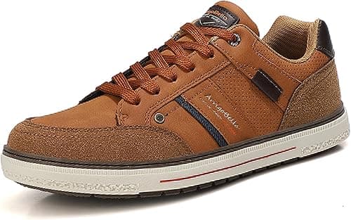 Arrigo Bello Sneakers Shoes for Men Casual Lace Up lightweight Sneaker Comfortable Leather Trainers Size 41-46 على Amazon.ae - متتبع الأسعار