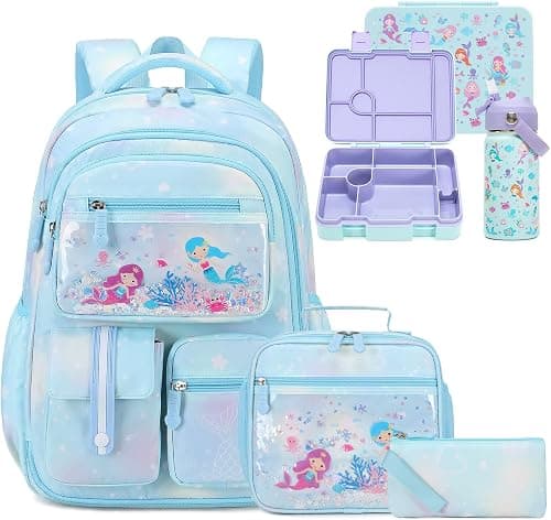 ACESAK Kids School Backpack for Girls, Mermaids Bookbag Backpack with 14OZ Kids Water Bottle على Amazon.ae - متتبع الأسعار