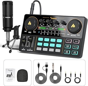 MAONO Podcast Equipment Bundle Audio mixer All-in-One Podcast Production Studio with 3.5mm Microphone for Live Streaming, Podcast Recording, PC, Smartphone, DJ MaonoCaster Lite (AU-AM200-S1) on Amazon.ae - Price Tracker