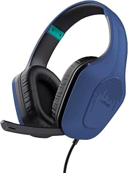 Trust Gaming GXT 418B Rayne Lightweight Gaming Headset for PC Xbox PS4 PS5 Switch Mobile, 50mm Driver, 2m Cable, 3.5mm Audio Jack, Over-Ear Headphones with Cable, Blue on Amazon - Best Deal Finder