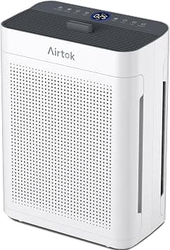 Airtok Air Purifier for Home Large Room up to 2000 ft², H13 True HEPA Filter for Pets Hair Smoke Odor Pollen, Dual-Side Intake Air Cleaner with Air Quality Sensor, 20dB Sleep Mode, Washable Pre-Filter on Amazon.ae - Price Tracker