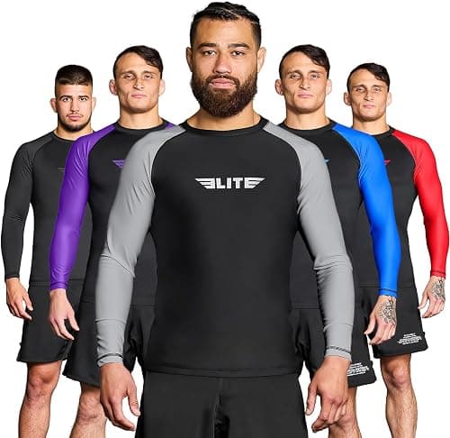 Elite Sports Men's Jiu Jitsu BJJ Rash Guard, Long Full Sleeve Compression Shirt for Sports Nogi Training, IBJJF Rank Color on Amazon.ae - Price Tracker