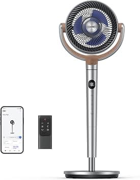 Dreo Pedestal Fan, 30 m, Pedestal Fan for the Whole Room, 120° + 120° Oscillating Fan with Remote Control, Voice/Wi-Fi/Alexa, 8 Speed Settings, 5 on Amazon.ae - Price Tracker