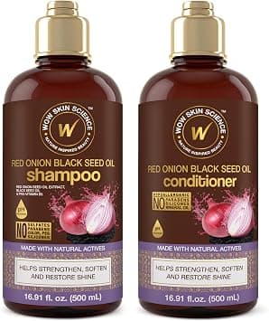 WOW Skin Science Red Onion Black Seed Oil Paraben & Sulfate Free Shampoo and Conditioner Set - All Natural Shampoo and Conditioner Set - Itchy Scalp Shampoo and Conditioner Set for Color Treated Hair على Amazon.ae - متتبع الأسعار