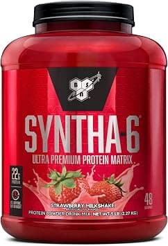 BSN SYNTHA-6 Whey Protein Powder with Micellar Casein, Milk Isolate, Strawberry Milkshake, 48 Servings (Packaging May Vary) على Amazon.ae - متتبع الأسعار