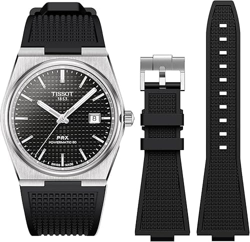 Strap for Tissot PRX,Soft Fluororubber Strap for PRX Powermatic 80,12mm Men Women Replacement FKM Straps for Tissot PRX Series Watch 40mm on Amazon.ae - Price Tracker