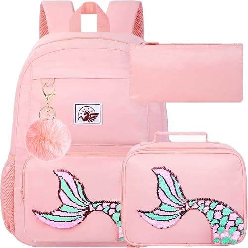 gxtvo 3PCS Girls Backpack, Water Resistant Aesthetic Bookbag with Lunch Box, 17 Inch School Bag for College Elementary Teens on Amazon.ae - Price Tracker