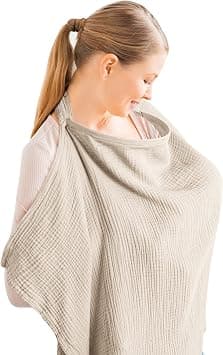 DMG Muslin Nursing Cover for Baby Breastfeeding, Breathable 100% Cotton Breastfeeding Cover with Rigid Hoop for Mother Nursing Apron, Multi-use Carseat Canopy - Amazon.sa Price Tracker
