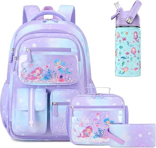 ACESAK Kids School Backpack for Girls, Mermaids Bookbag Backpack with 14OZ Kids Water Bottle on Amazon.ae - Price Tracker