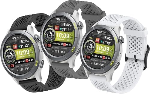 Pack of 3 Silicone Bracelets Compatible with Amazfit Balance, Amazfit Cheetah and Amazfit Cheetah Pro, Waterproof, Breathable and Soft Sports Band, Suitable for Men and Women on Amazon.ae - Price Tracker