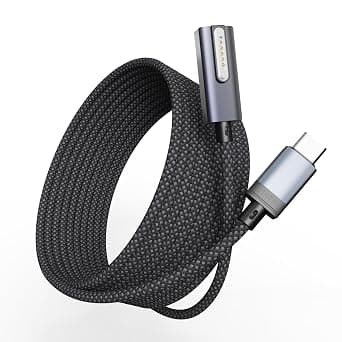 كيبل شحن USB-C إلى مغناطيسي 3 بقدرة 140 واط بطول 2 م، سلك شاحن سريع 90 درجة متوافق مع ماج سيف لماك بوك اير 33 و38 سم برو 36 و41 سم (2024/2023/2022/2021 M3 M2 M1) كابل الطاقة PD Power المتين على Amazon.sa - متتبع الأسعار