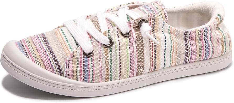 Women's Slip On Canvas Sneaker Low Top Casual Walking Shoes Classic Comfort Flat Fashion Sneakers على Amazon.ae - متتبع الأسعار